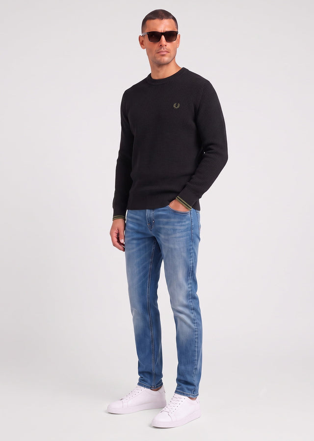 Fred Perry Truien Waffle stitch jumper - black