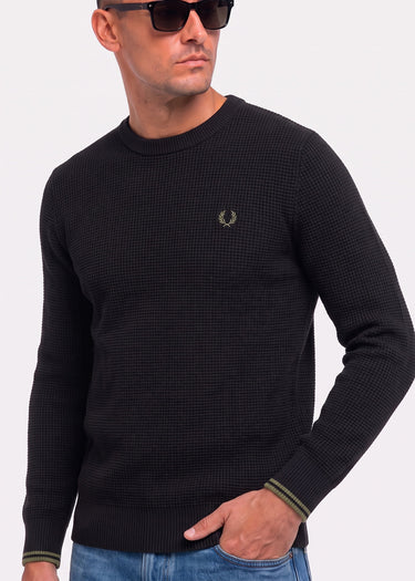 Fred Perry Sweaters Waffle stitch jumper - black (Copy)