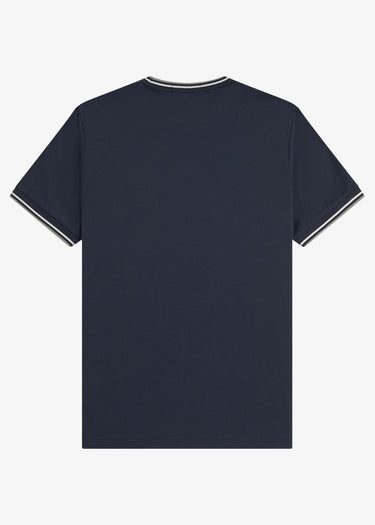 Fred Perry T-shirts Twin tipped t-shirt - dark airforce ecru seagrass