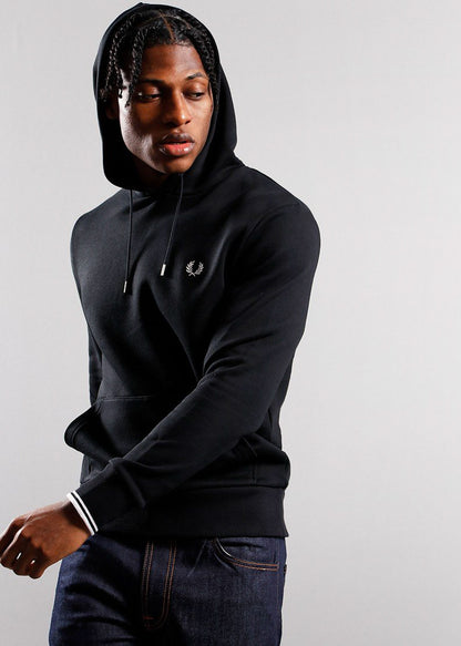 Fred Perry Hoodies Tipped hooded sweatshirt - black