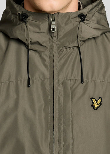Lyle & Scott Jassen Lightweight hooded zip through jacket - khaki ash