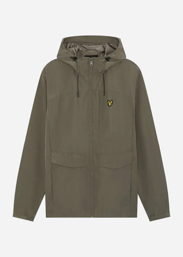 Lyle & Scott Jassen Lightweight hooded zip through jacket - khaki ash