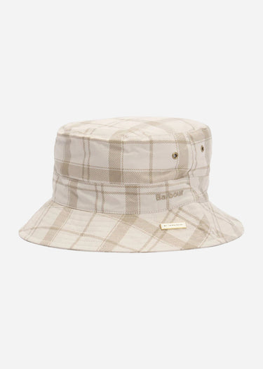 Barbour Bucket Hats Barbour tartan transport bucket hat - mist printed tartan