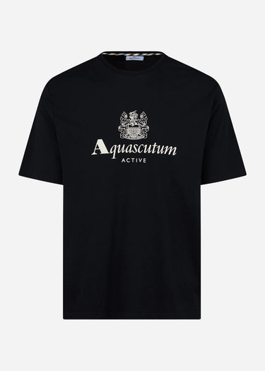 Aquascutum T-shirts Big logo t-shirt - black