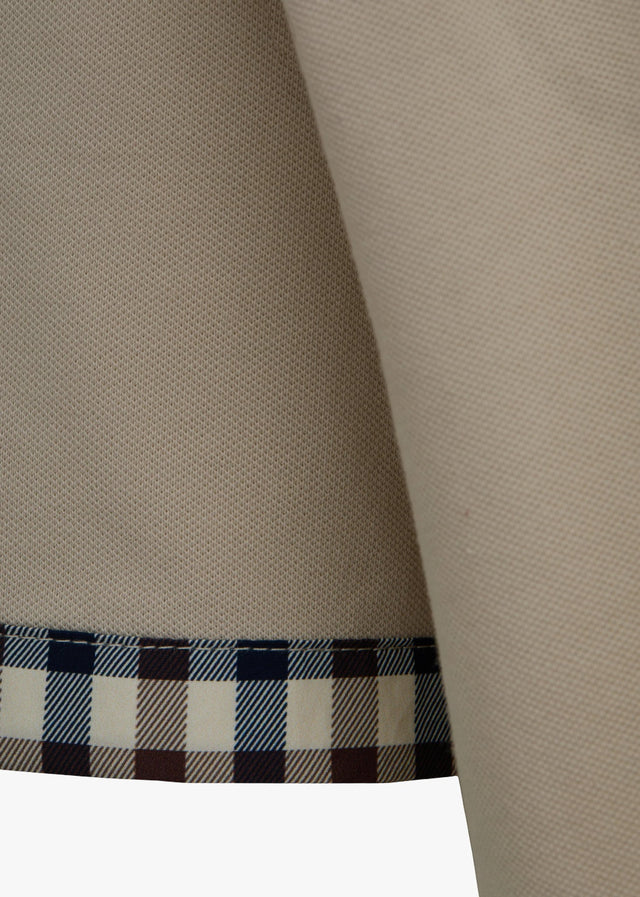 Aquascutum Polos Cc stretch piqué sleeve polo - beige