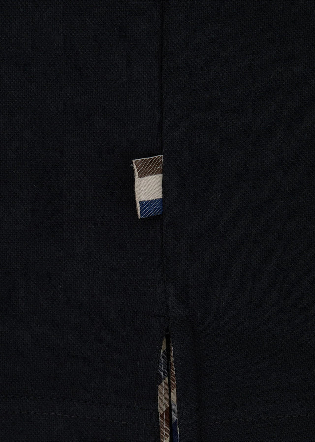Aquascutum Polos Stretch piqué badge polo - black