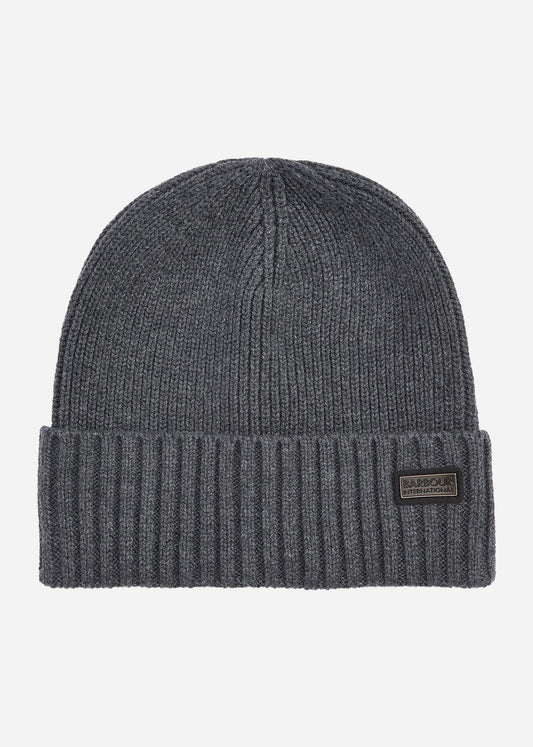 Barbour International Mutsen  Chester beanie hat - charcoal grey 