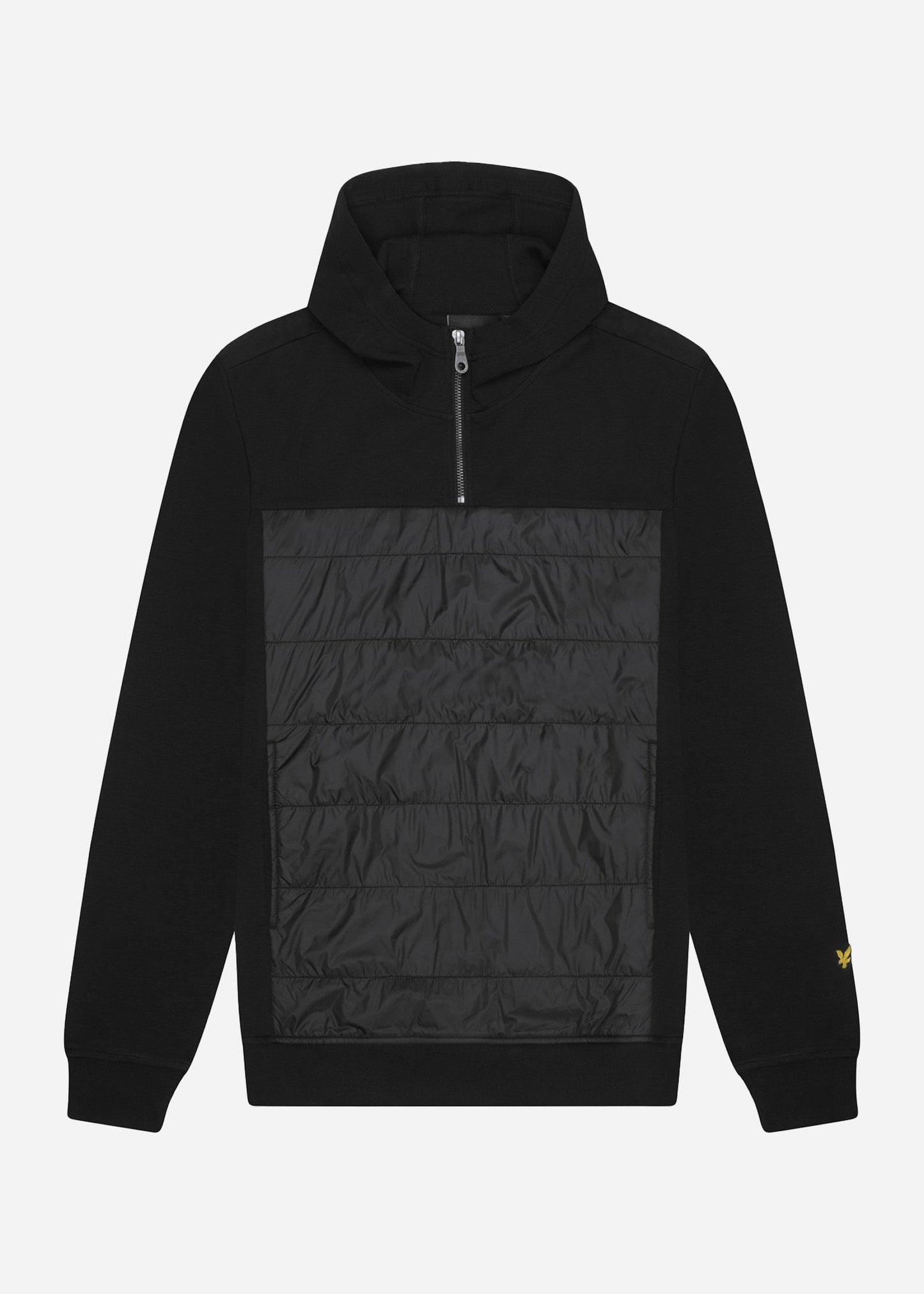 Lyle & Scott Hoodies  Hybrid panelled interlock hoodie- jet black 