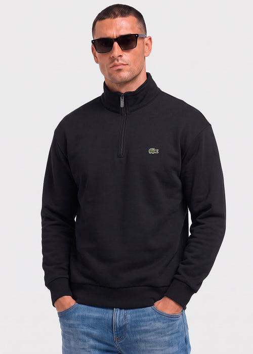 Quarter zip fleece sweatshirt - black