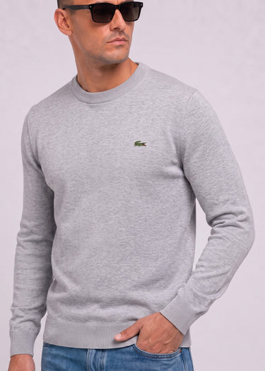 Lacoste Truien Regular fit crew neck sweater - silver chine