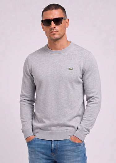 Lacoste Truien Regular fit crew neck sweater - silver chine