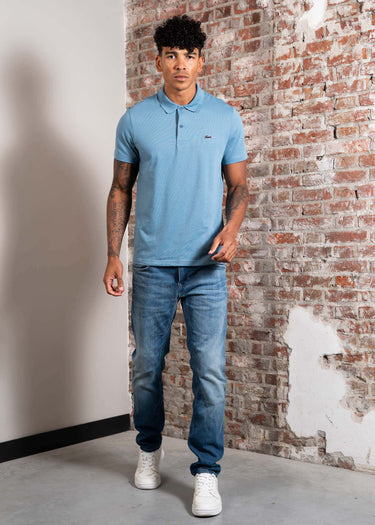 Lacoste Polo's Short sleeved ribbec collar polo shirt - limestone