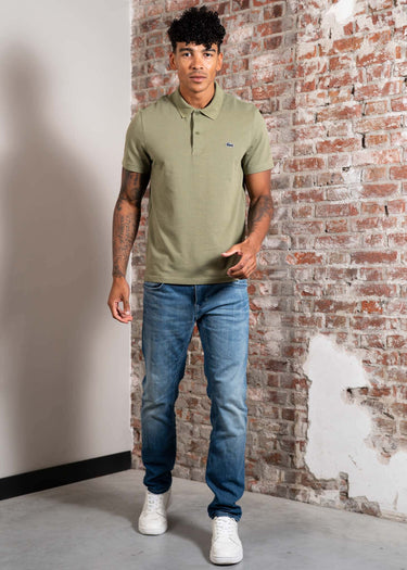 Lacoste Polo's Short sleeved ribbec collar polo shirt - khaki