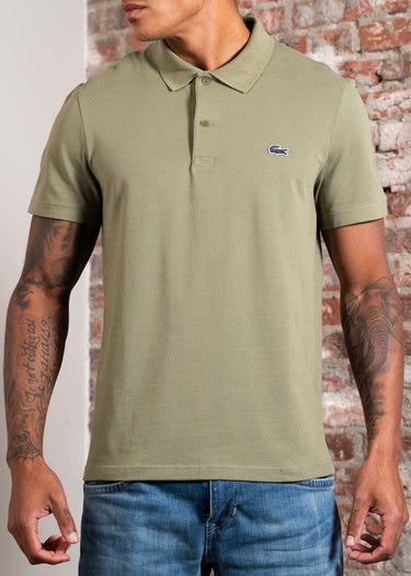 Lacoste Polo's Short sleeved ribbec collar polo shirt - khaki