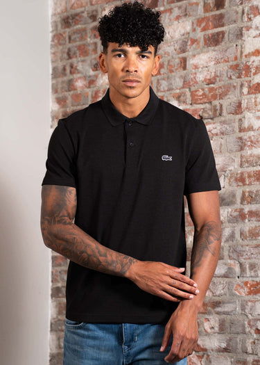 Lacoste Polo's Short sleeved ribbec collar polo shirt - black