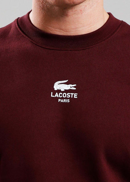 Lacoste Truien Sweatshirt logo print- expresso