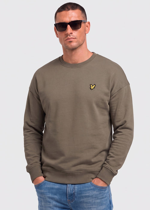 Crew neck sweatshirt - khaki ash