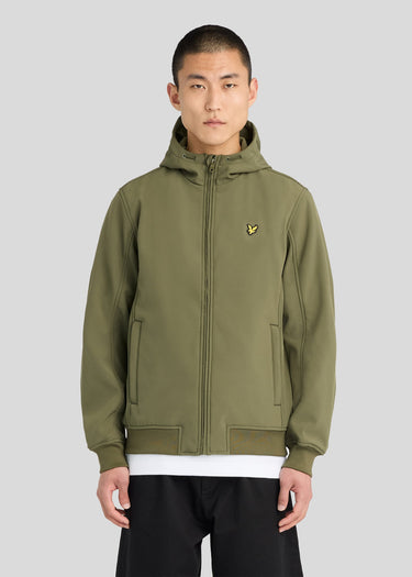 Lyle & Scott Jassen Fleece back softshell jacket - true olive
