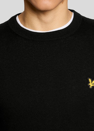 Lyle & Scott Truien Cotton merino crew neck jumper - jet black