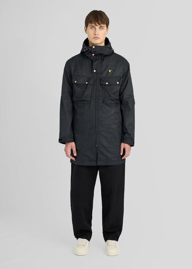 Lyle & Scott Jassen Waxed guard parka - jet black