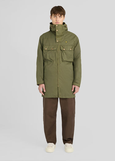Lyle & Scott Jassen Waxed guard parka - true olive