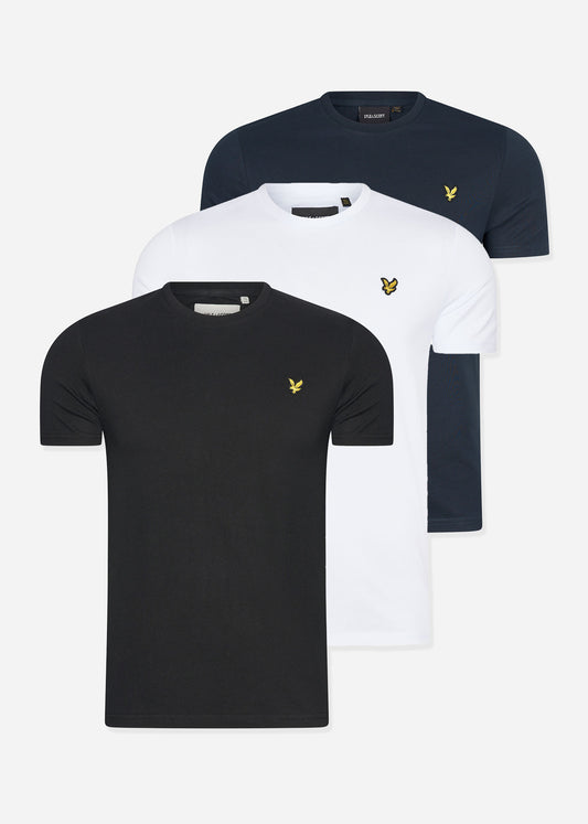 Lyle & Scott T-shirts  3 pack t-shirt - jet black - white - dark navy 