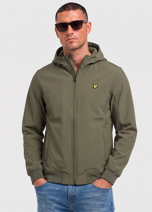 Fleece back softshell jacket - true olive
