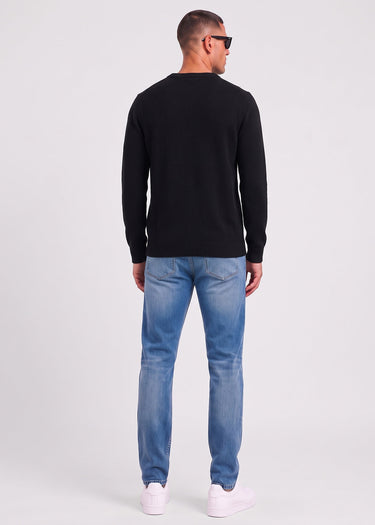 Lyle & Scott Truien Rib insert crew neck jumper - jet black