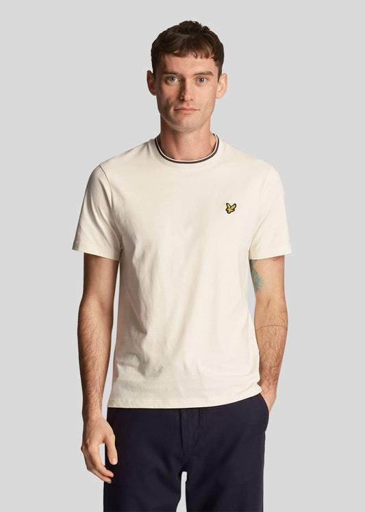 Lyle & Scott T-shirts  Tipped t-shirt - chalk gunmetal 