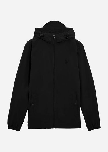 Lyle & Scott Jassen  Tonal eagle zip through hooded jacket - jet black 