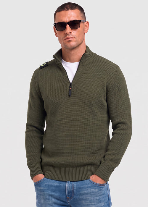 Sarl quarter zip sweater - bronze green