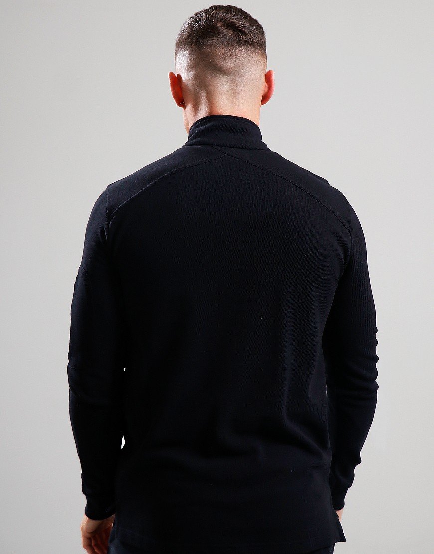 MA.Strum Truien  Ls funnel neck polo - black 