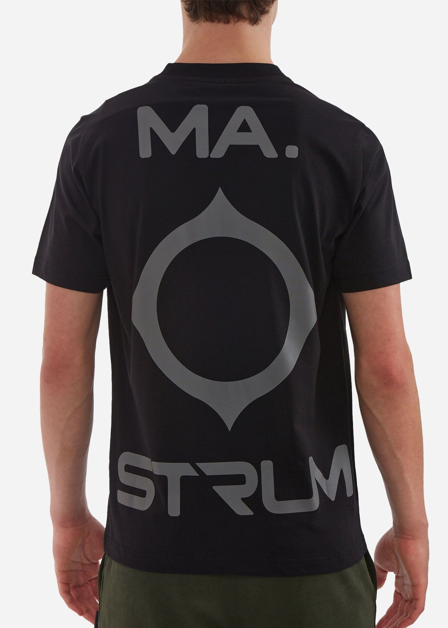 MA.Strum T-shirts  Oversized back logo print tee - black 