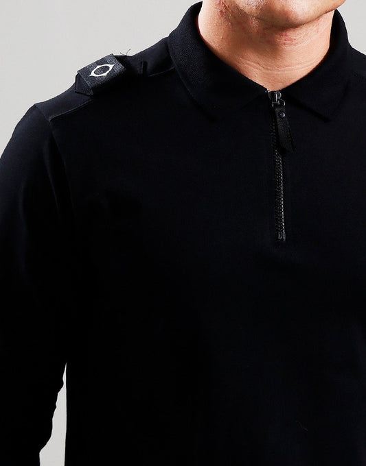 MA.Strum Polo's  Ls jersey zip polo - black 