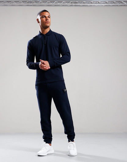 MA.Strum Polo's  Ls jersey zip polo - ink navy 