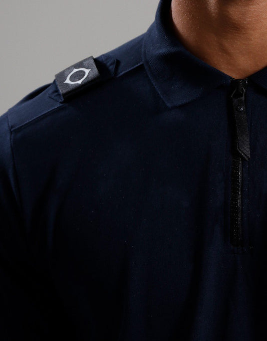 MA.Strum Polo's  Ls jersey zip polo - ink navy 