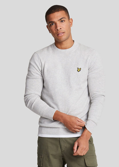 Lyle & Scott Truien Cotton merino crew neck jumper - light grey marl aw