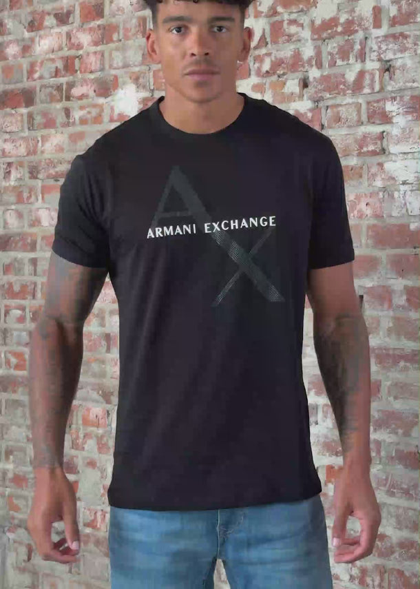 Armani Exchange T-shirts Diagonal logo t-shirt - black