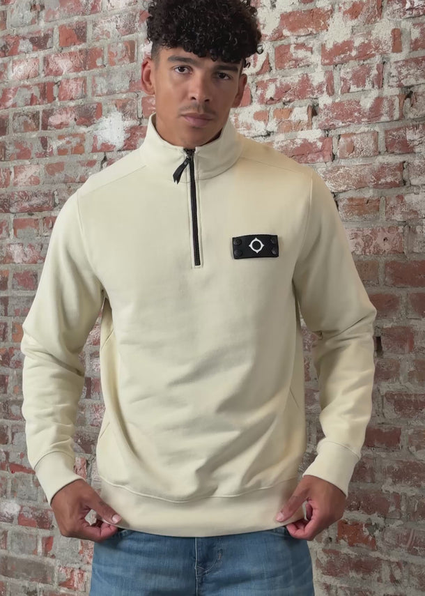 MA.Strum Truien Neo quarter zip sweat - burnt cream