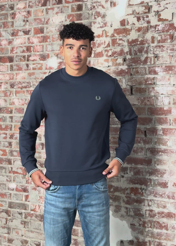 Fred Perry Truien Crew neck sweatshirt - dark airforce light ice bayleaf