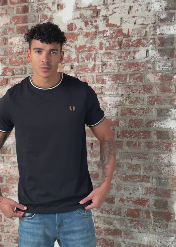 Fred Perry T-shirts Twin tipped t-shirt - black P69