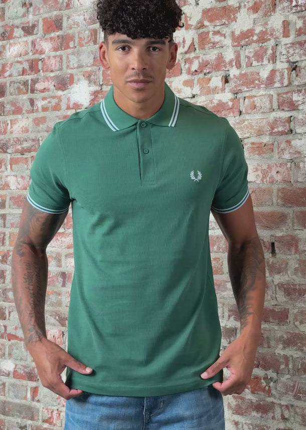 Fred Perry Polo's Twin tipped polo - sport green track blue