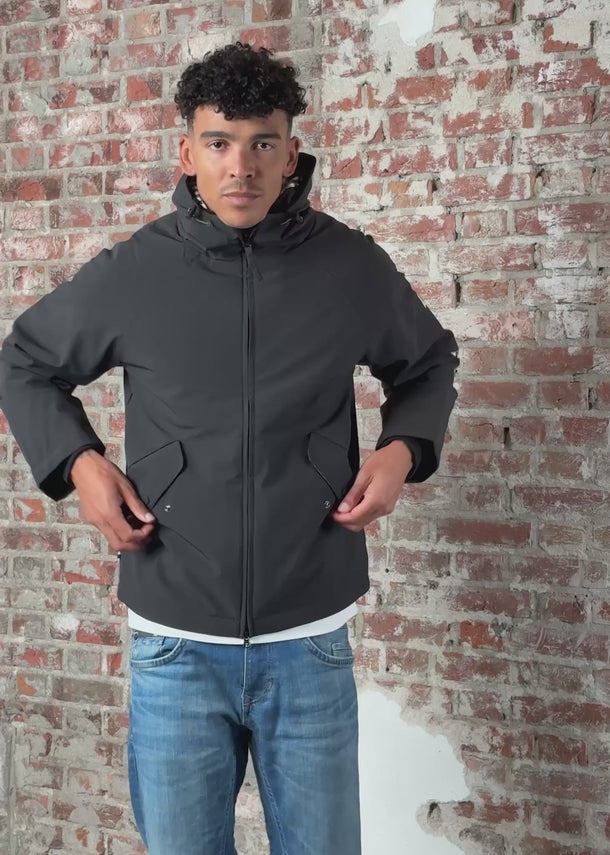 Aquascutum Jassen Soft shell mid parka - black