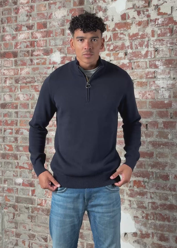 Barbour Truien Cotton half zip - navy