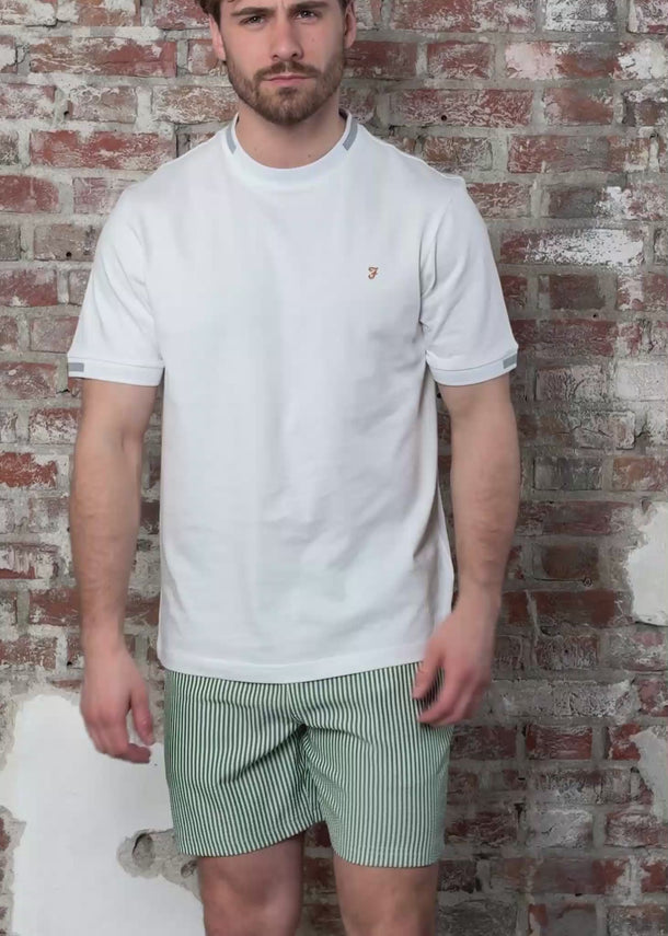 Farah Zwembroeken Colbert seersucker swimshort - green meadow