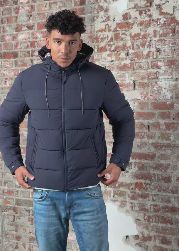 Aquascutum Jassen Sp hooded puffer - navy