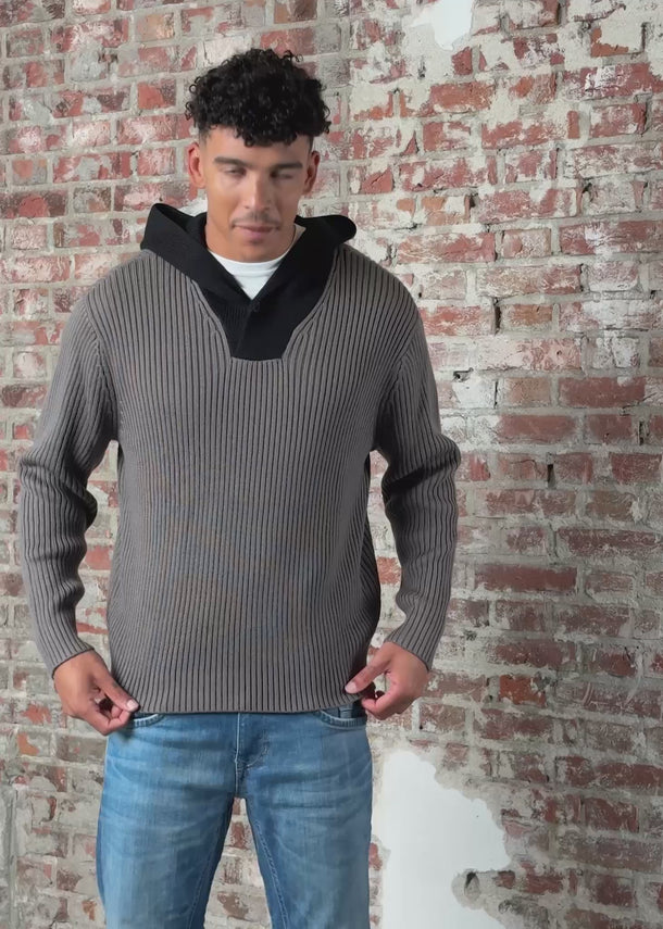 Armani Exchange Hoodies Pullover - dark gull dray black