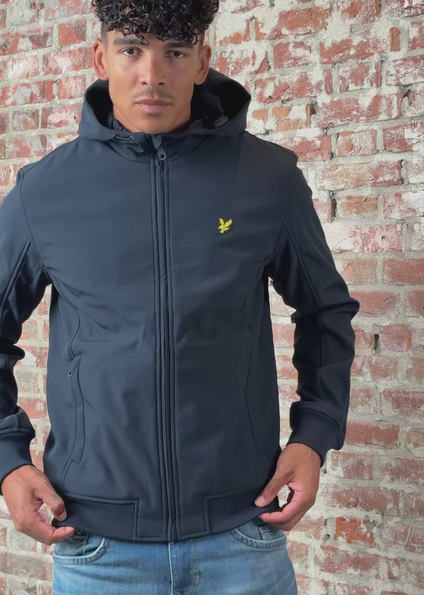 Lyle & Scott Jassen Fleece back softshell jacket - dark navy