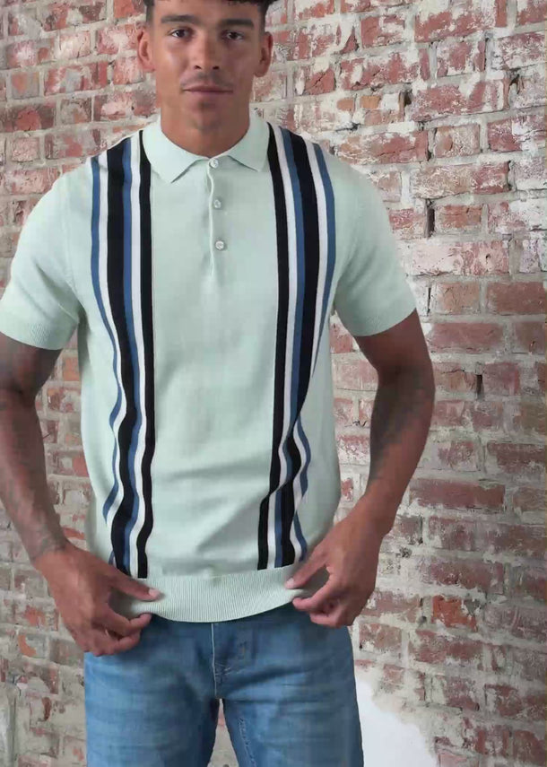Ben Sherman Polo's Verticle stripe polo - light green