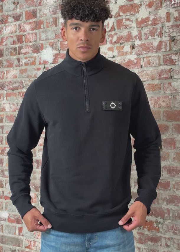 MA.Strum Truien Neo quarter zip sweat - black